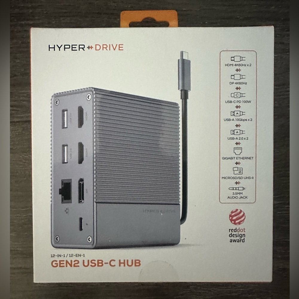 HyperDrive GEN2 12-in-1 USB-C w/ Docking Station (brand new, unopened packaging)